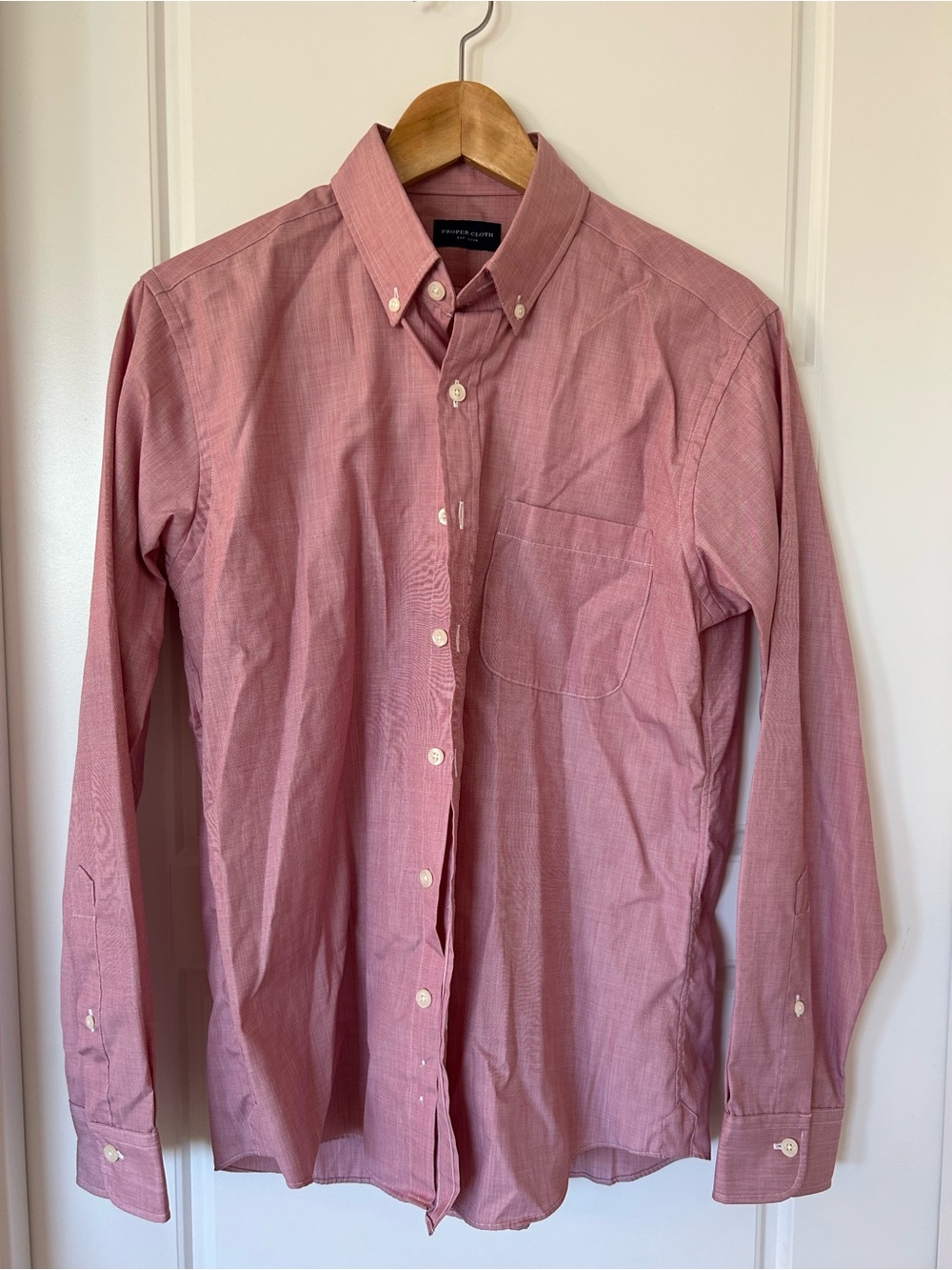 Proper Cloth Men's small Long-Sleeve Button-Down Shirt in Dusty Rose - Picture 1 of 3